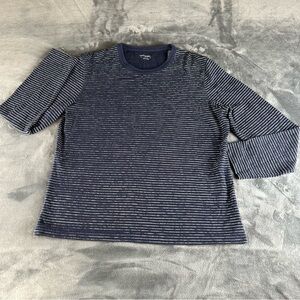 UNTUCKit Lambert Striped Cotton Crewneck T Shirt Mens L Navy Nautical Casual‎